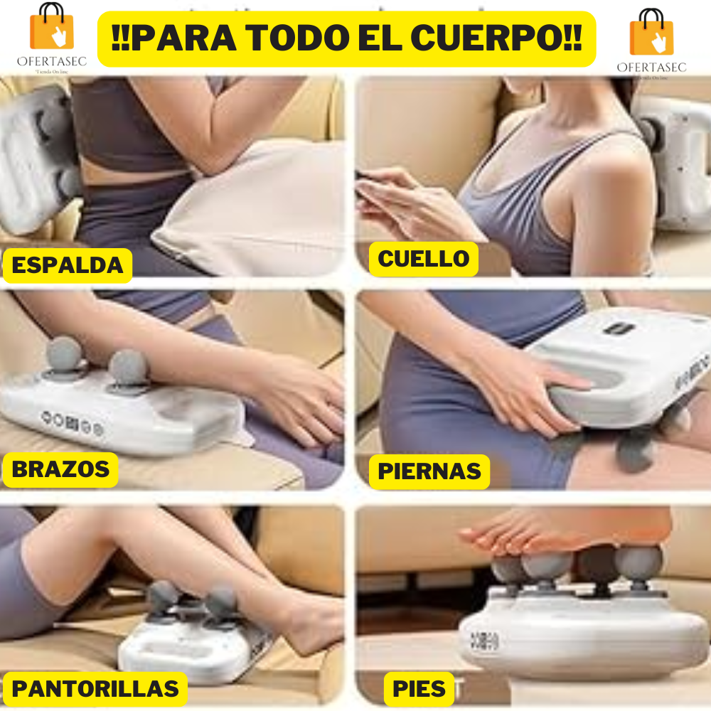 Pistola De Masaje Pro – 4 Cabezales + Parches Para El Dolor + Masajeador Mariposa
